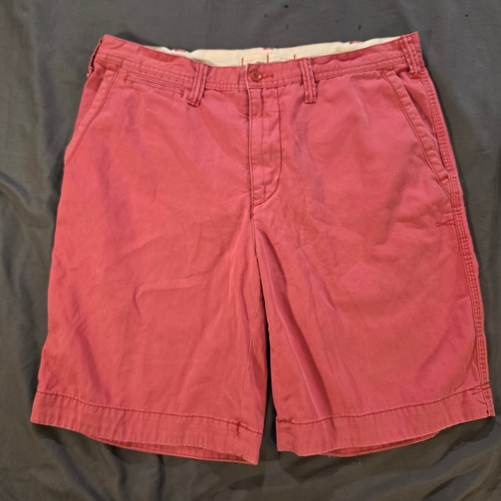 Polo Ralph Lauren Relaxed Fit Chino Shorts Mens 36 Red Cotton Twill Pony Logo